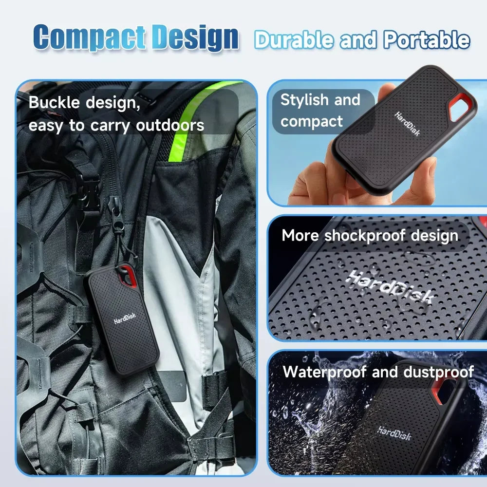 Original Plug-and-Play External Hard Disk 128TB Large Capacity Solid State Drive USB3.2 High-Speed HDD for Laptop PC Smartphone