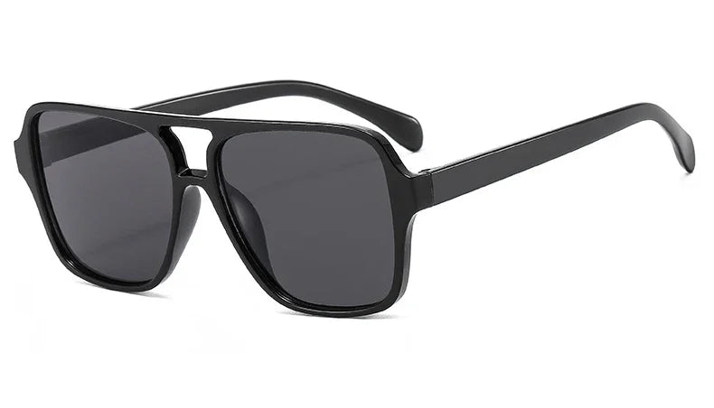 Vintage Double Bridge Yellow Sunglasses Women Oversized Square Frame Luxury Shades Sun Glasses Female Pilot Eyewear
