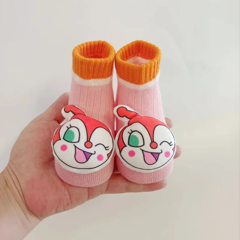 Disney Mickey Stitch Cartoon Cute Doll Baby Socks Cotton Non-slip Sock Newborn Girls Clothes Boys Accessories Babies Stuff Kids