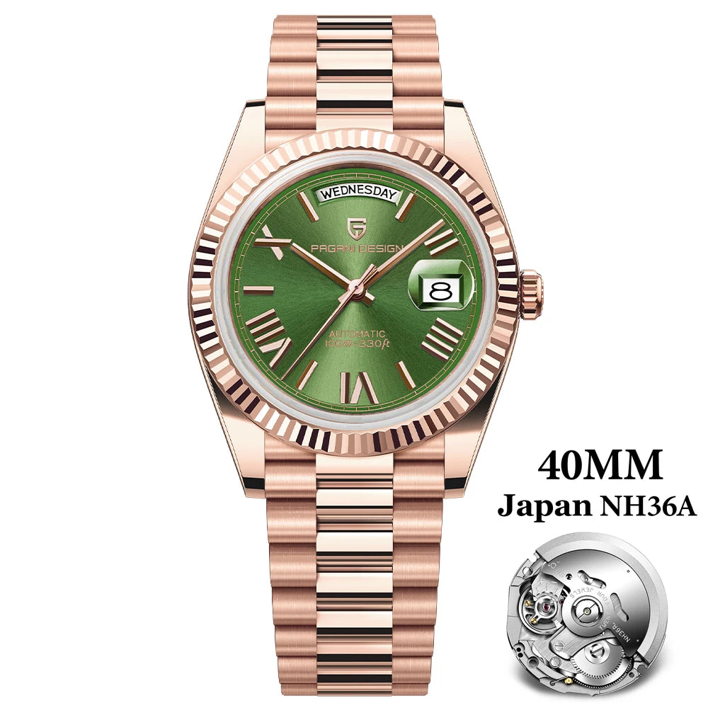 PAGANI DESIGN Men's Watches DD40 Gold White Luxury Automatic Watch Men TMI NH36A Date Week Mechanical Watches For Men 2026 New