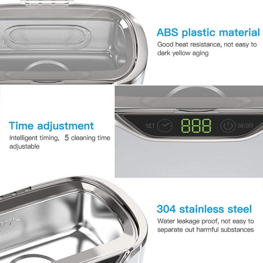 700ml Ultrasonic Cleaner Portable Washing Machine 50W Dishwasher Lave-Dishes Ultrasound Bath Sonic for 220V EU Plug