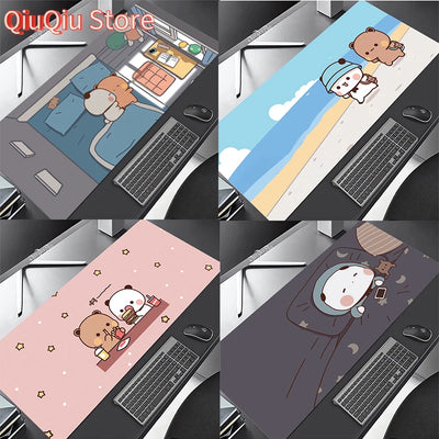 Cute Anime Peach Mochi Cat Mouse Pad Gaming XL HD Home Mousepad Bubu Dudu XXL Playmat Soft Office Carpet Natural Rubber Table Ma