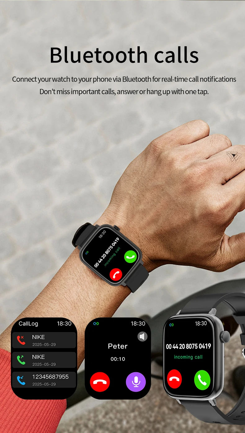 2025 New Smart Watch Women 1.85 inch Screen Customized Dial IP68 Waterproof Smart Watch Men Bluetooth Talk Fashion Bracelet