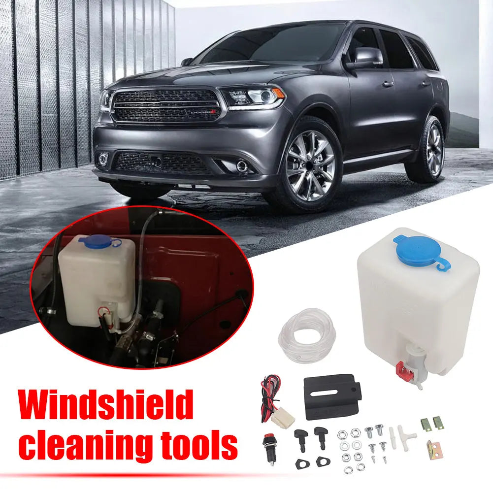 1-3Sets Windscreen Washer Pump 12V 1.5L Car Windshield Washer Bottle Kit Car Windshield Washer Reservoir Pump Car Cleaning Tools