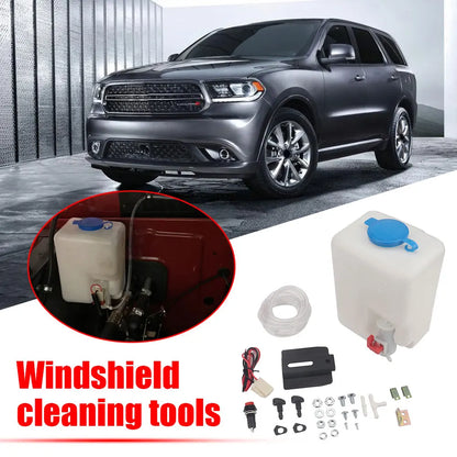 1-3Sets Windscreen Washer Pump 12V 1.5L Car Windshield Washer Bottle Kit Car Windshield Washer Reservoir Pump Car Cleaning Tools