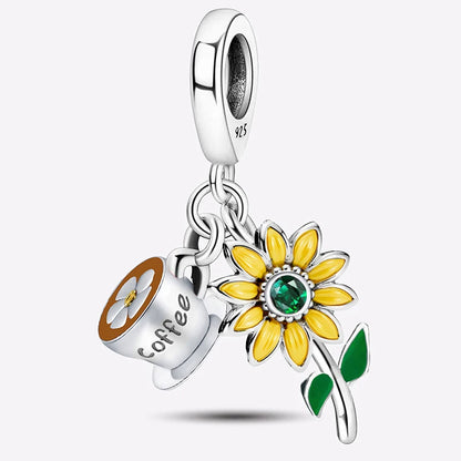 925 Sterling Silver Small Fresh Four Leaf Clover Series Charms Bead Diy Bracelet Necklace Making Gift Of High Quality Jewelry