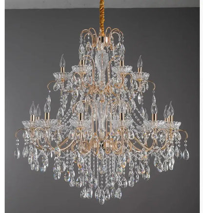 Modern Crystal Chandelier Hanging Light Candle Style Crystal Lighting Living Room Bedroom Lobby Lustres Fixtures Home Decoration