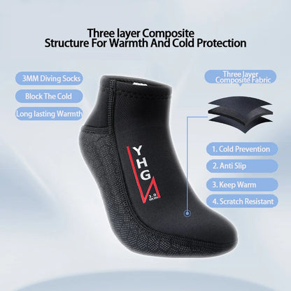 New 3MM Neoprene Diving Socks Shoes Water Boots Non-slip Beach Boots Wetsuit Water Socks Snorkeling Surf Sand Proof Warm Socks