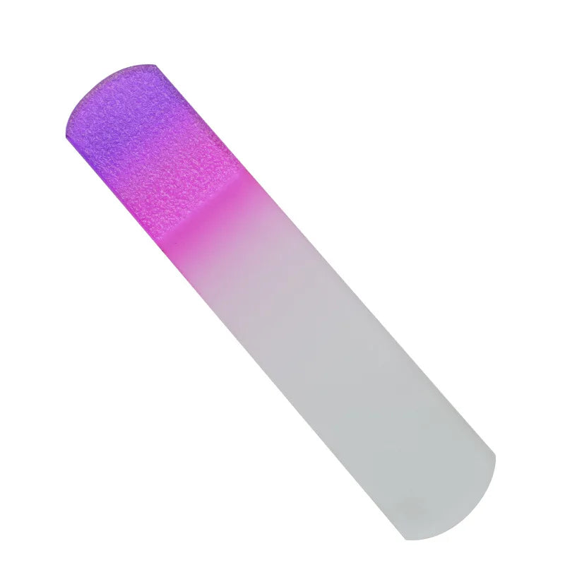 1pc Gradient Handle Glass Crystal Foot File Remove Dead Skin Calluses Pedicure Tool Quick Foot Smooth Beautification Care Tools