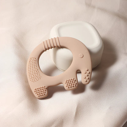 2024 new elephant shape silicone teether Food Grade cut chubby elephant baby Teething toy