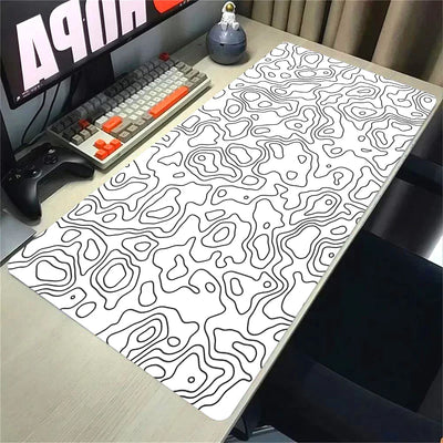 Strata Liquid White Gaming Mouse Pad Desk Gadgets Mouse Mat Office Accessories Mousepad Mouse Carpet Computer Mat Gaming Setup