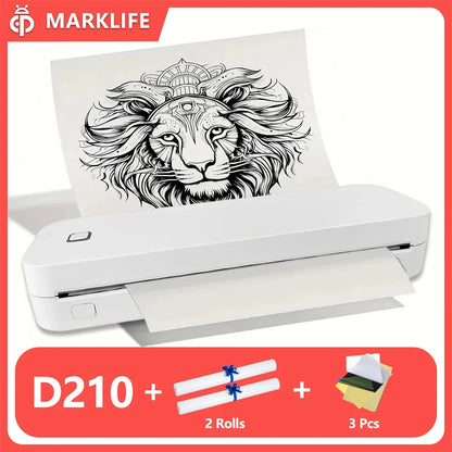 Marklife Portable A4 Thermal Printer Bluetooth-compatible Photo PDF Printing Machine Folded Rolls Paper for Office Home Travel