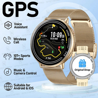 Smart Watch for Men Women Built-in GPS Fitness Watch with BT Calls 100+ Sport Modes IP68 Waterproof Smartwatch for Android iOS