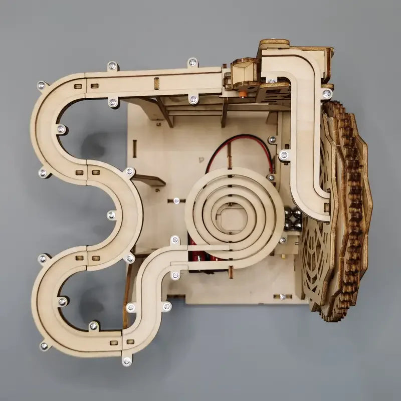 DIY 3D Wooden Puzzle Ball Track Mechanical Puzzle Self-Assembly Toy STEAM Educational Toy Model Making Children's And Adult Gift