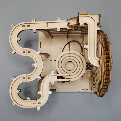 DIY 3D Wooden Puzzle Ball Track Mechanical Puzzle Self-Assembly Toy STEAM Educational Toy Model Making Children's And Adult Gift