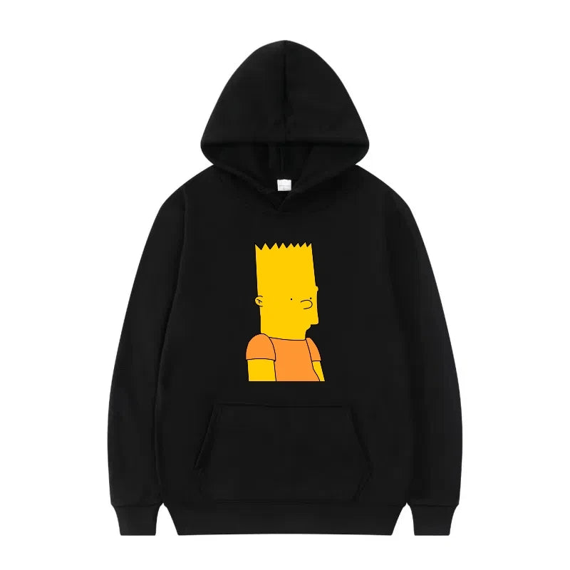 Disney The Simpsons Funny Pattern Casual Hooded Tops Men Woman Loose Comfortable Winter Black Sports Pullovers Fashion Clothing