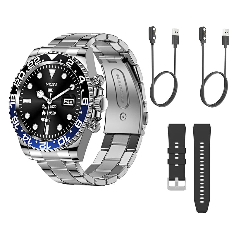 Smart Watch Man Smartwatch AW12 high-end luxury 2024 Android IOS Korean Support Steel Connected Replica Miltary pk gts4 global