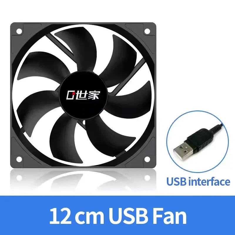 LDPCSJ USB Cooling Fan 8CM/12CM/14CM 800-1800RPM with USB Port Power Supply for Desktop Computer