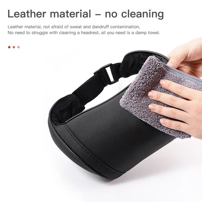 KJOY Seat Headrest Travel Rest Neck Pillow PU Leather Neck Pillow Memory Foam Pillows Car Accessories  used for Tesla Model3/Y/X