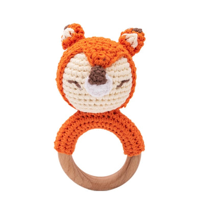 1pc Baby Rattles Crochet Flower Rattle Toy Wood Ring Baby Teether Rodent Infant Gym Mobile Rattles Newborn Educational Toys Gift