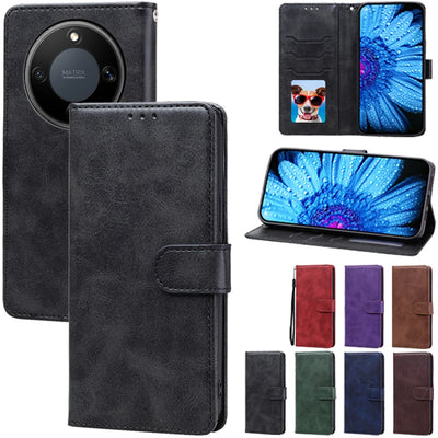 For Honor Magic8 Lite Case Flip Leather Wallet Cover For Honor Magic 8 Lite Case Soft Silicone TPU Book Cover Coque Fundas