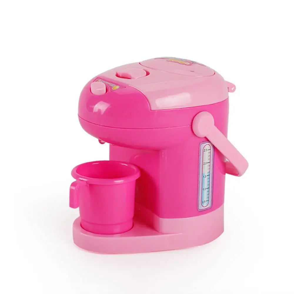 Coffee Machine Household Appliances Toys Vacuum Cleaner Cooking Pretend Play Set with Light Sweeper Kitchen Toys Boy Girl