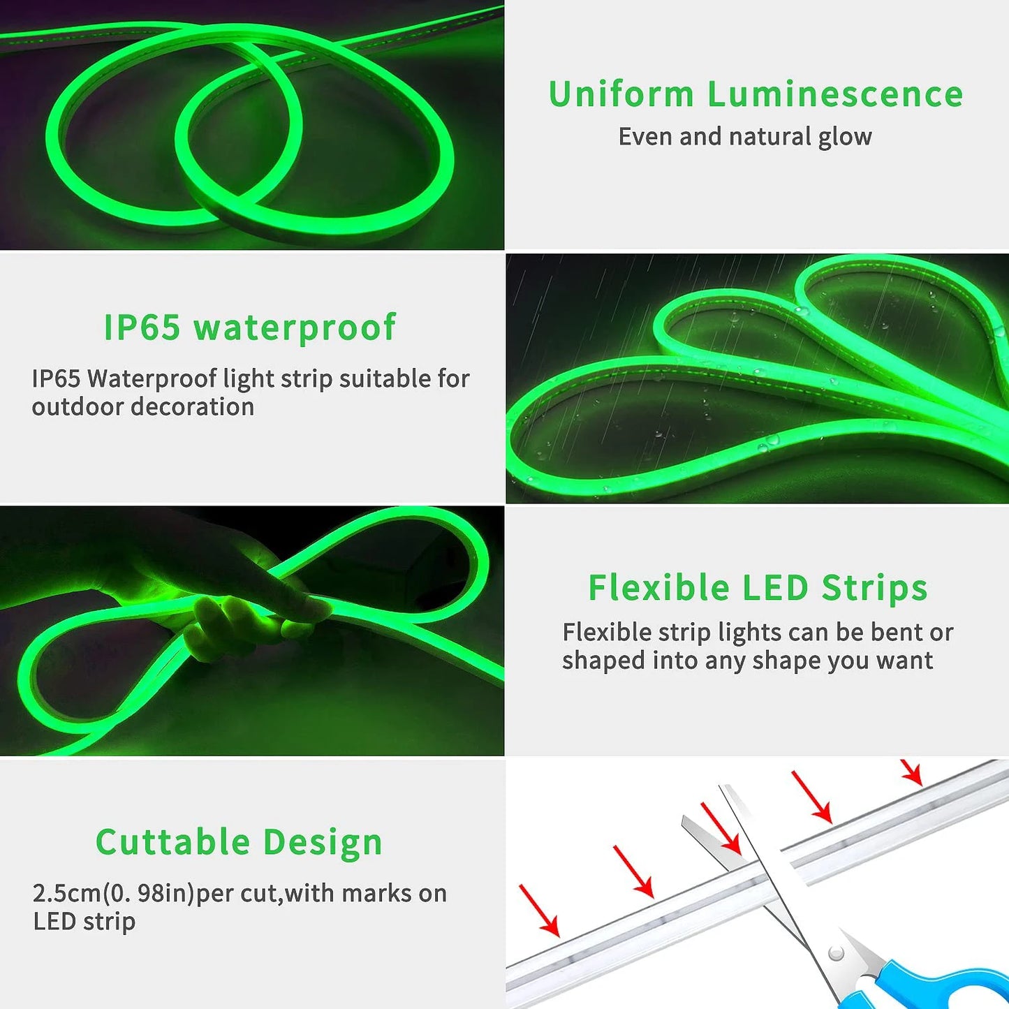 Tuya Smart Life Neon Strip Light DC12V RGB Flexible Led Neon Tape Light for Home Party Decor DIY, Work with Alexa Google Home