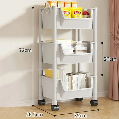 Children's Bookcases Rack Cart Home Toy Storage Reading Shelves Furniture With Wheels Removable Small Bookshelves With Wheels