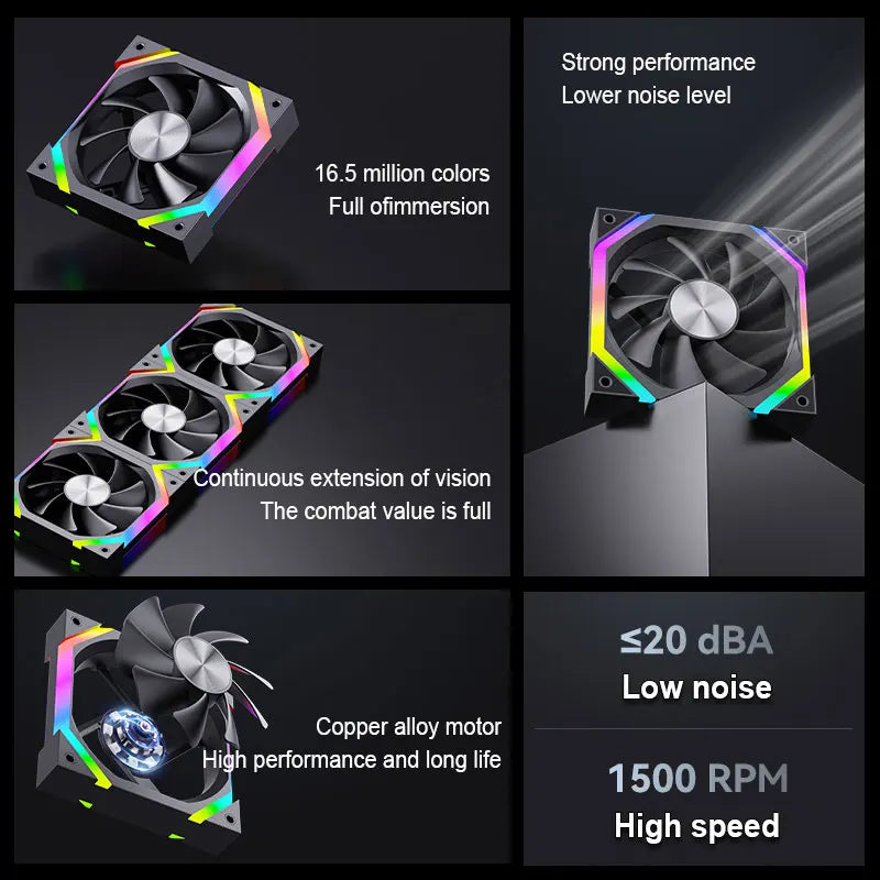 UPSIREN ZF-120 PC Fan ARGB 120mm 4Pin PWM Quiet Cooling Computer Case Fan 12V Large Air Volume gaming accessories ventilador