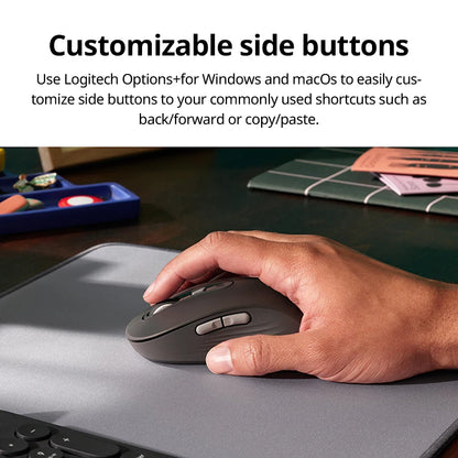 Logitech M750 Wireless Mouse Silent Click, Bluetooth/2.4GHz, Ergonomic, Multi-Device, Compatible with PC Laptop Office Home