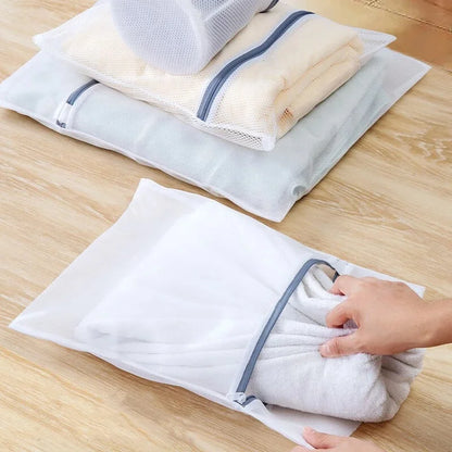 Laundry Bag Reusable Mesh Wash Bag with Non Rust Zipper Clothes Protection Net Washing Machine Universal