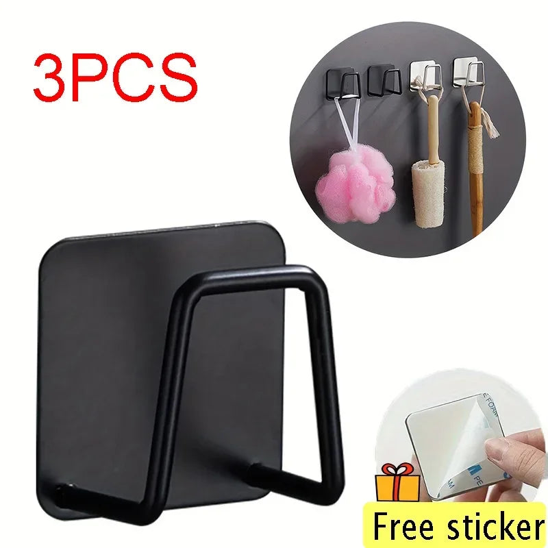 Sponge Holder Kitchen Sink Stainless Steel Sink Shelf Adhesive Holders Drain Drying Rack Wall Hook Accessories Storage Organizer