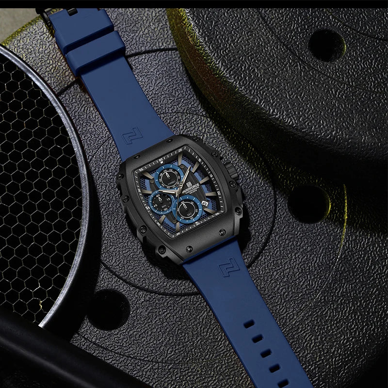 NAVIFORCE Fashionable 2025 Watches for Men Multifunctional 30M Waterproof Sports Quartz Silicone Strap Luxury Clock Reloj Hombre