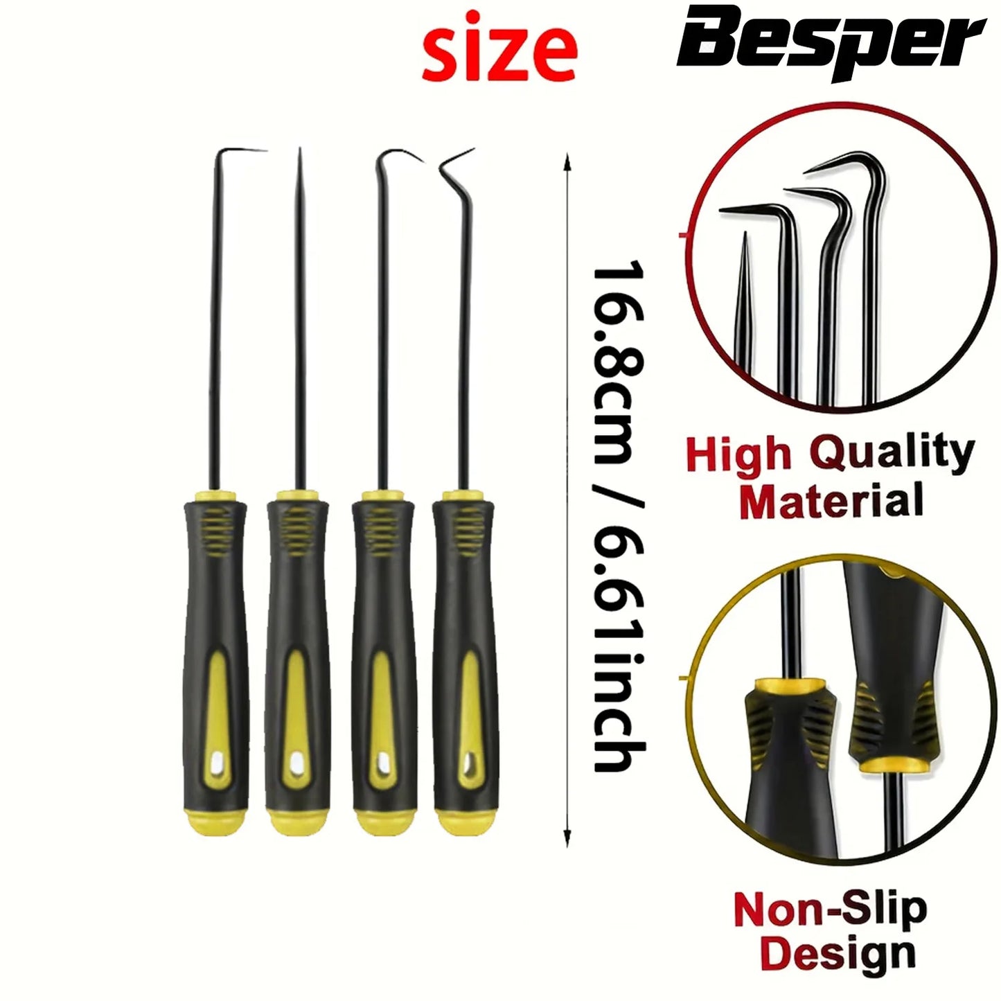  10/4PCS Precision Pick Set - Easy Removal Tool for Auto Oil Seals, O-Rings Seal Gasket Pick, Motorcycle, bicycle tire repair