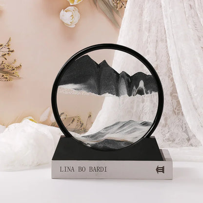 Sandscape Moving Sand Art Frame Quicksand 3D Dynamic Liquid Hourglass Kinetic Sand Painting Flowing Sand Office Home Decor Gifts