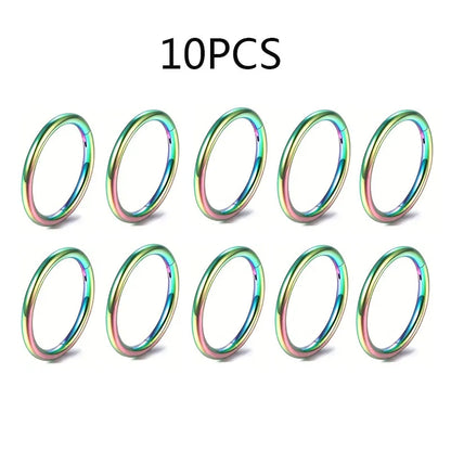 5/10Pcs 16G Nose Ring Hoop Stainless Steel Hinged Nose Rings Septum Clicker Tragus Helix Cartilage Daith Rook Earring Piercing