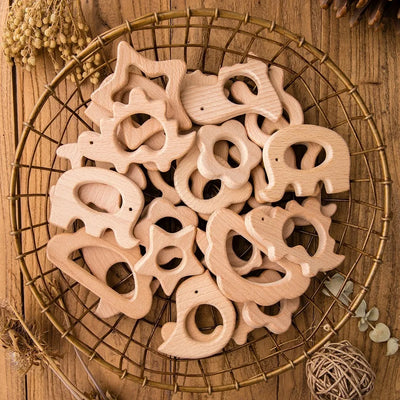 1pc Baby Teether Wooden Animal Pacifier Pendant BPA Free Beech Koala Rodent Teething Toys Kids Products Gifts