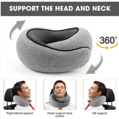 Portable Travel Neck Pillow Memory Foam U-shaped Pillow Snail Style 360 Degree Travel Neck Support Car,Office Sleep Pillow