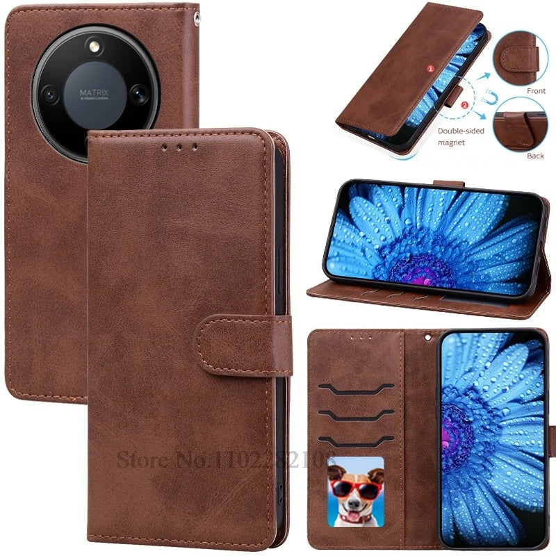 For Honor Magic8 Lite Case Flip Leather Wallet Cover For Honor Magic 8 Lite Case Soft Silicone TPU Book Cover Coque Fundas