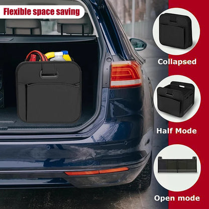Collapsible Car Trunk Organizer Large Capacity Trunk Storage Box with Handles Multi-Compartments Fits All Cars SUVs Vans