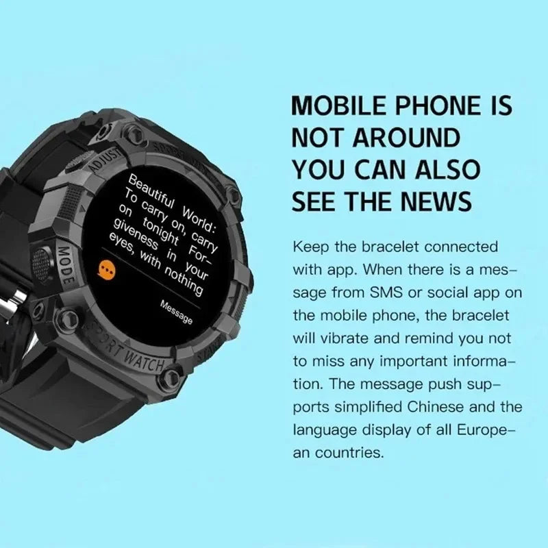 Smart Fitness Watch with Bluetooth - Music Control, Step Tracking, Weather & Message Alerts for Active Users