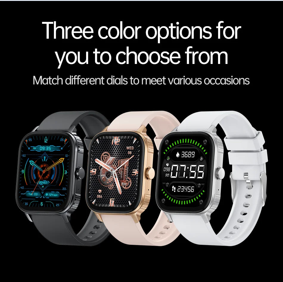 2025 new smart watch 1000MAH 2.04 inch ultra HD screen all day health heart rate detection 70+ sports IP68 waterproof BT call