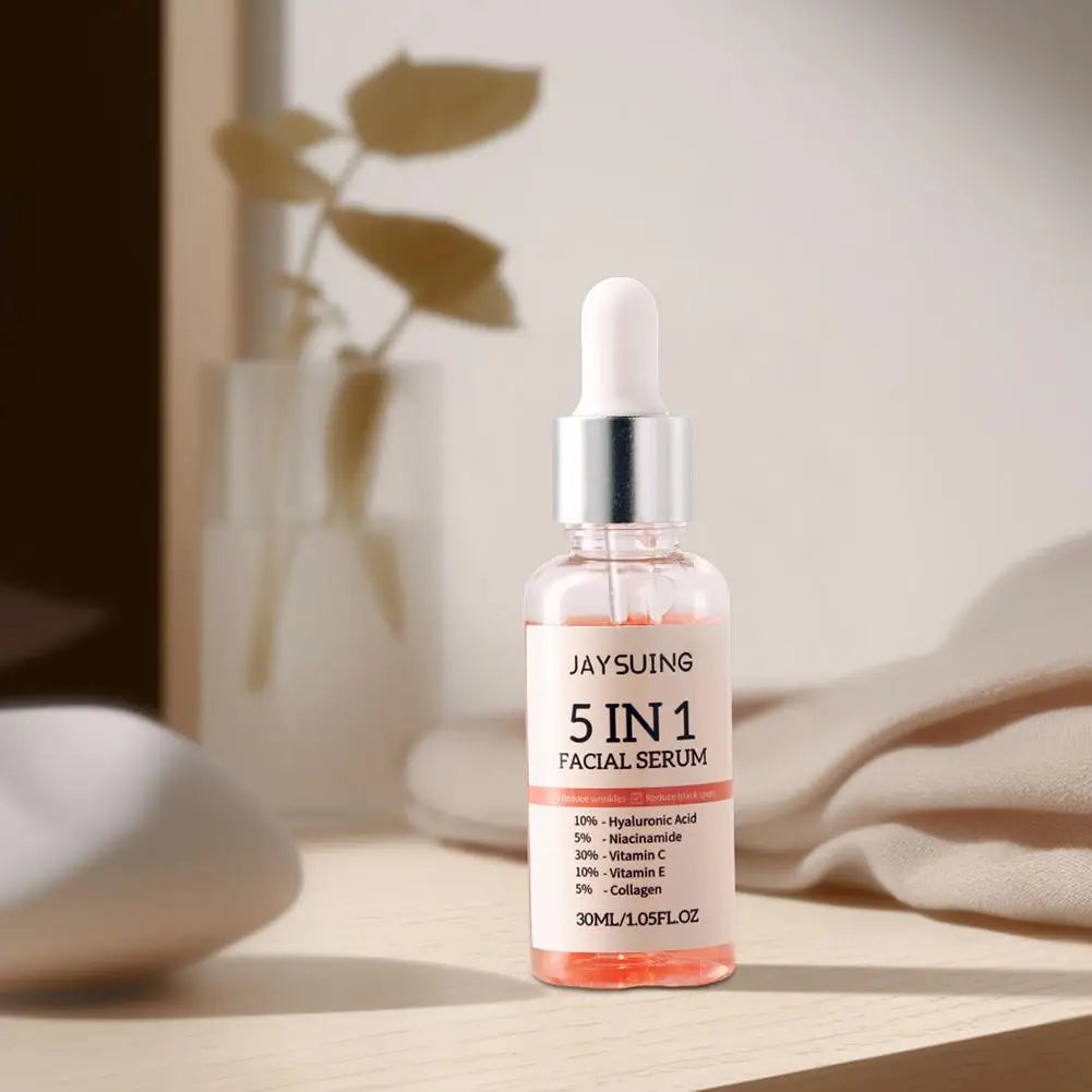 5-in-1 Face Serum 30ml - Moisturizing, Whitening, Anti-Wrinkle, Anti-Aging, Vitamin C & Hyaluronic Acid for Pore Minimizing