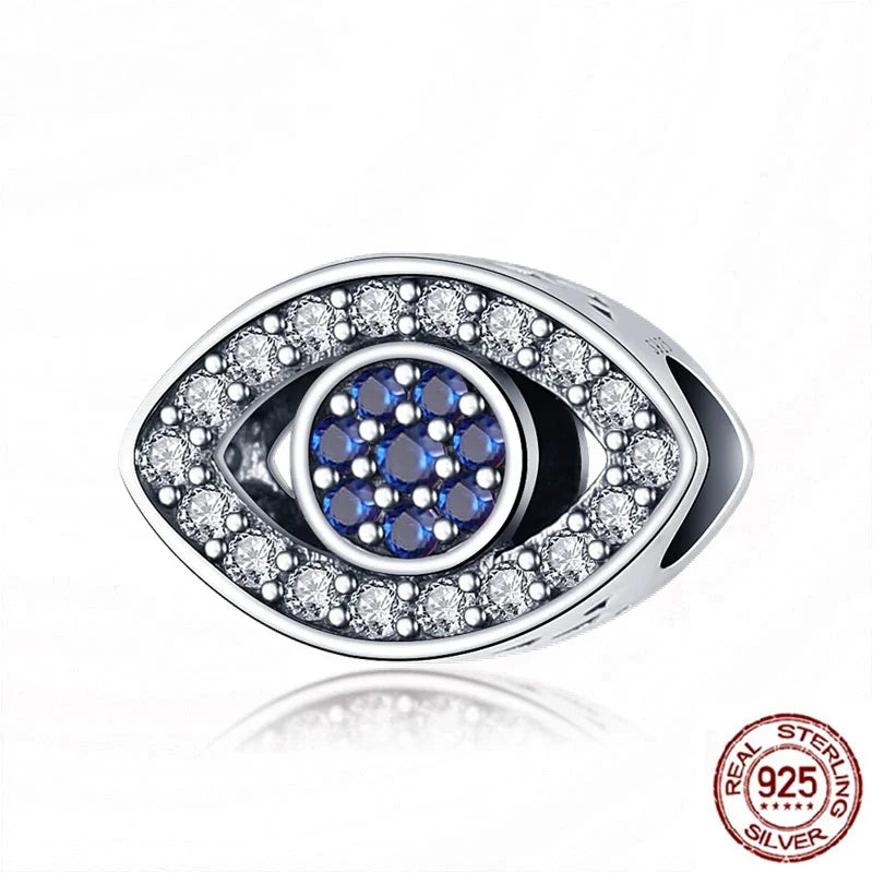 Hot Sale 925 Silver Color Evil Eye Charm Demon Eye Bead For Original  Bracelet&Bangle DIY Making Fashion Jewelry Gift
