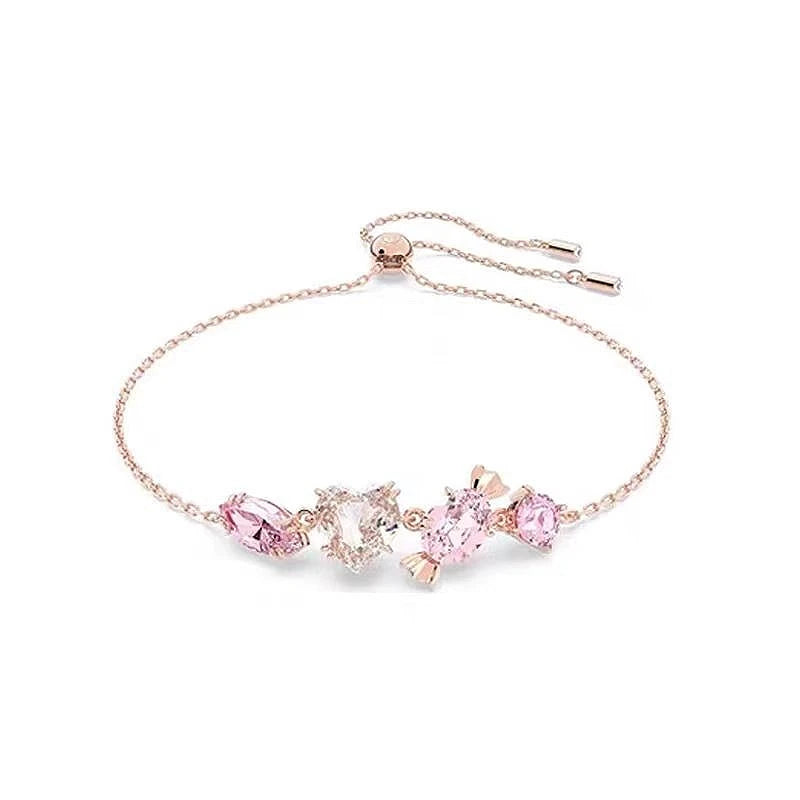 YEEVAA Candy Colorful Imitation Crystal Dopamine Unique Design Choker Necklace Bracelet Earrings, Jewelry for Women Bridal Gift
