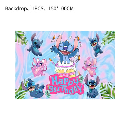 Stitch Party Supplies For Child Lilo And Stitch Birthday Party Decorations Balloons Banner Tablecloth Backdrop Tableware