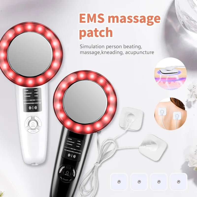 6 In 1 Ultrasound Cavitation Body Slimming Massager Rejuvenates Skin Gives Toned Skin and Lift Beauty Device for Face&Arms&Legs