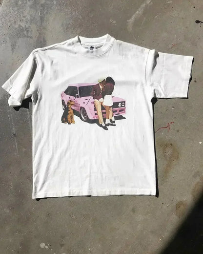 Fashion Tee Women Men T-shirt Y2K Loose Street Letter Print Short Sleeve Casual T-shirt 2025 Summer Retro Harajuku Top
