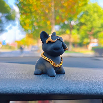 Wear-resistant Bulldog Car Ornaments Feel Comfortable Resin Material Car Dashboard Decoration Car Accessories Interior Decor