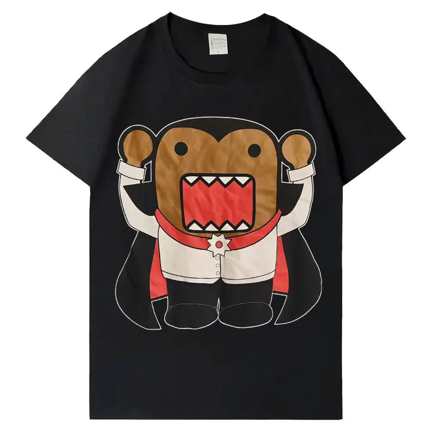 Domo Kun Funny Meme T Shirts Men's Women Clothes Classic Cotton Casual Tee Shirts Short Sleeve Oversized T-shirt Tops Streetwear